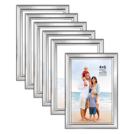 Langdon House 4x6 Picture Frames Set (Silver, 6 Pack) Distinguished Edging for Classic Style, Richland Collection