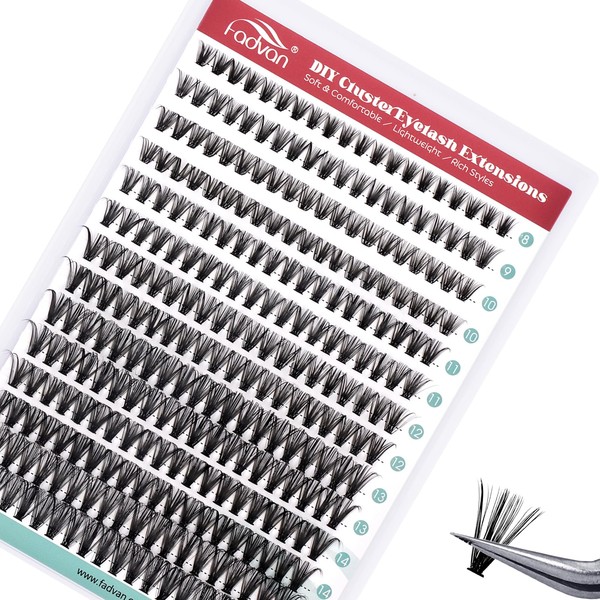 FADVAN Eyelash Extension Cluster 40D Curl D Mix 8-16 mm