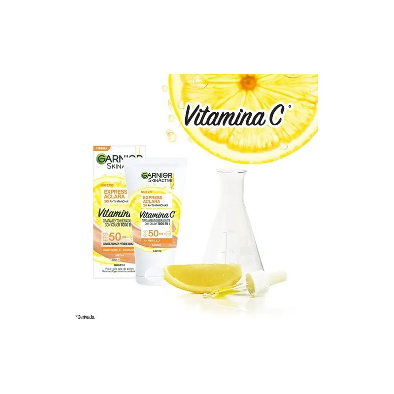 Tratamiento Hidratante Con Color Garnier Skin Active - 40gr