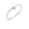 COACH Womens Stone Heart Charm Bangle Bracelet