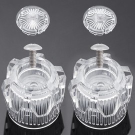 LavishStream Shower Knob Replacement for Phoenix Mobile Home Tub Knobs Replacements Hot and Cold Shower Knobs 2 Piece with 17pt Spline Point Broach Center Hole, Clear Acrylic