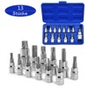 Torx Bit Sets - 13pcs, T50, T8-T70, 1/2", "3/8", "1/4