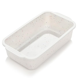 SJ Silicone Bread Loaf Pan with Metal Reinforced Frame, 9.5 x 5 in Non-stick Silicone 1 lb Loaf Pan for Baking, 1 Pack Durable Bread Pan for Oven Dishwasher Safe - Cream