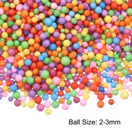 MECCANIXITY Foam Beads Foam Balls 2-3mm for Wedding and Party Decorations, Tiny Packing Balls, Arts DIY Crafts Supplies (Multicolored,1 Pack Approx 4000pcs)