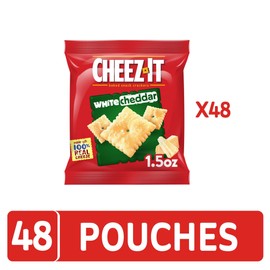 Cheez-It Cheese Crackers, Baked Snack Crackers, Lunch Snacks, White Cheddar (48 Pouches)​