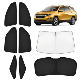KUST Car Window Shades for Chevy Equinox 2018-2024 Windshield Sun Shade Side Window Cover UV Block Privacy Protection Equinox Accessories for Camping Blackout Rear Back Full Set 8PCS