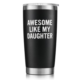 NOWWISH Christmas Gifts for Dad from Daughter Son- My Favorite Child Gave Me This Cup Tumbler - Stocking Stuffer for Men Dad Husband, 20oz Black