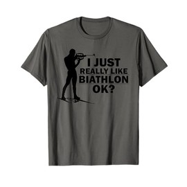Biathlon Funny Prone Position Biathlete Shooting Skiing Gag T-Shirt
