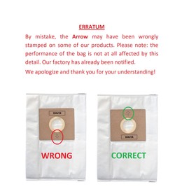 DAVIX [5 Pack] Vacuum Dust Bags for Shark EP754 and 754C Bagged Canister, Tear-Resistant Non-Woven Fabric Lightweight