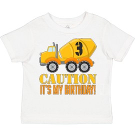 inktastic 3rd Birthday Construction Truck, Cement Mixer - 3 Years Old Toddler T-Shirt 4T 0020 White 2c77f