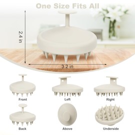 Meartchy Silicone Scalp Massager, Scalp Scrubber for Hair Growth with Soft Bristles, Scalp Exfoliator Brush Dandruff Removal Shampoo Brush for Wet Dry Scalp Care (Warm Grey)
