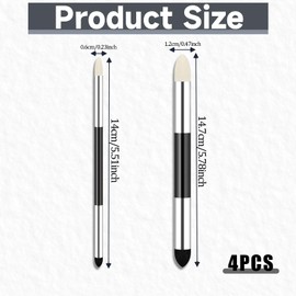 4pcs Artist Blending Sponge Pen Dual Tip Reusable Drawing Art Soft Oil Pastel Blending Tools Washable Sketch Rubbing Sponge Brush for Artist Professional Sketch Drawing Blending Lightening & Highlight