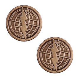 2pc Franklin Lightning Golden Metal Lapel Pin Brooch Metal Badge for Backpacks or bag accessories as Gift of Science Stories, Metal Stainless Steel, no gemstone