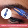 2Pcs Tweezers with Light,Tweezers for Facial Hair Women & Man,Stainless