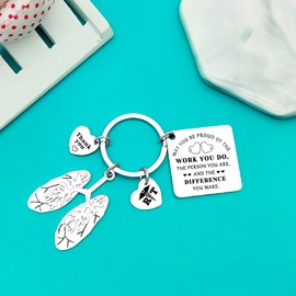 Ximalun Respiratory Therapist Keyring RT Respiratory Therapist Appreciation Gift Respiratory Therapy Graduation Gift Radiology Tech Gift RT Nurse Gift Retirement Christmas Birthday RT Week Gift