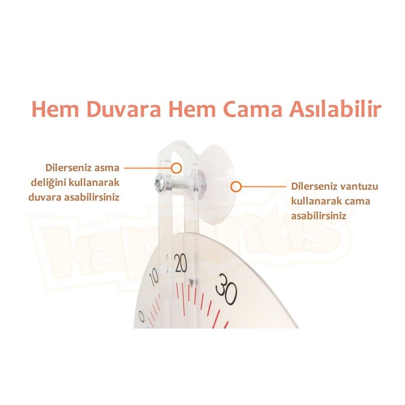 TFA Dostmann Thermo Disc Analogue Window Thermometer, Easy to Read
