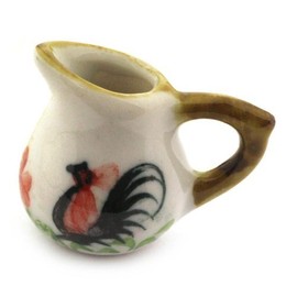 MyTinyWorld 2 x Dolls House Miniature Rounded Cockerel Motif Jugs
