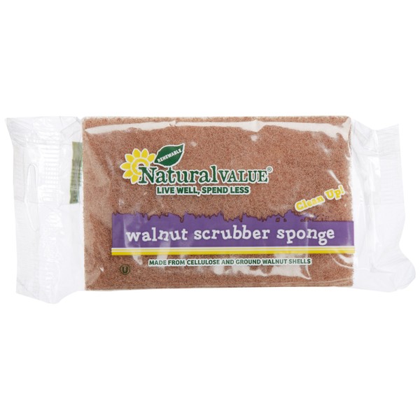 Natural Value Walnut Scrubber Sponge (Pack of 24)
