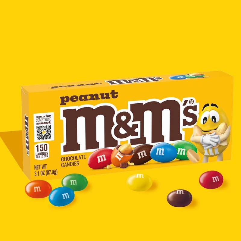 M&M'S Peanut Chocolate Candy Movie Theater Box 3.1-Ounce Box