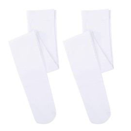 tanzdunsje Ballett Strumpfhose Kinder Tanzstrumpfhose mit Fuß für Mädchen und Damen,Weiß * 2 M