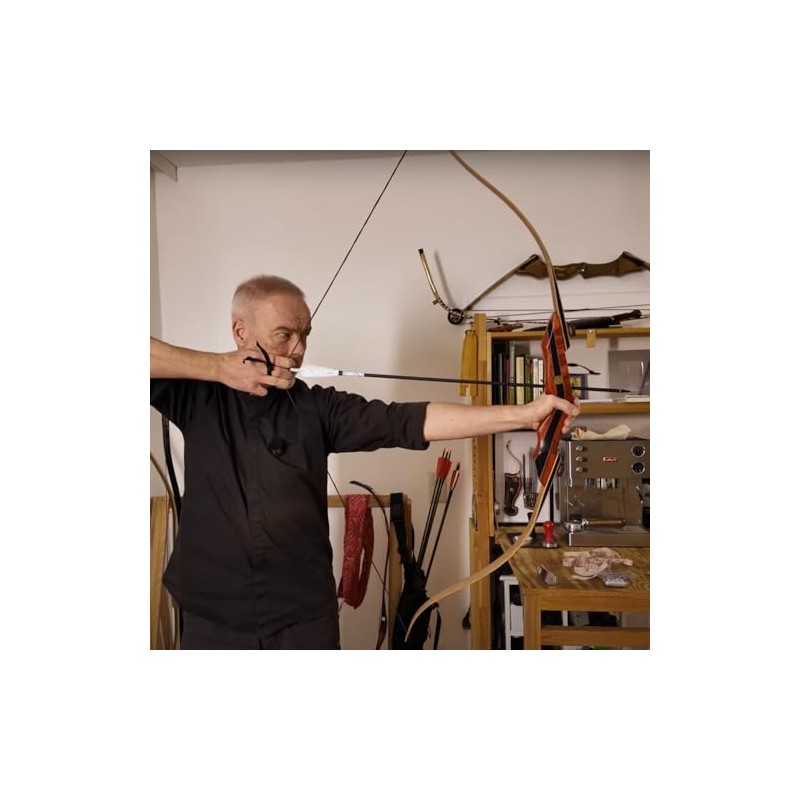 PMZ Recurve Bow and Arrow, 60" Wooden Takedown Hunting Bows