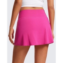 CRZ YOGA Butterluxe Skirts for Women High Waisted A Line Tennis Golf Athletic Casual Skorts with Pockets Hibiscus Purple X-Large