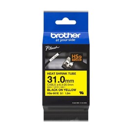 Brother Genuine Pro Tape HSe-661E Heat Shrink Tubing - Black on Yellow