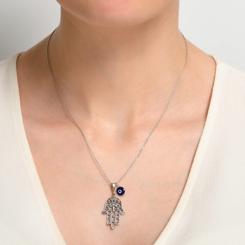 MYSTIC JEWELS By Dalia - Hamsa 925 Sterling Silver 7mm