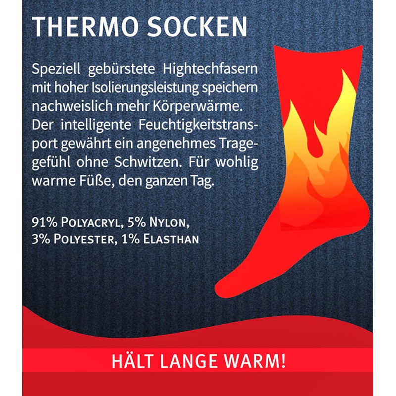 Brubaker 2 pairs of Heat my Feet thermal socks, darkblue,