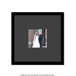 Creative Picture Frames 5X5-20X20Bk-B Signature Frame - Photo Frame With Black Mat Holds 5X5-Inch Media Including Installed Wall Hangers