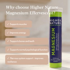 Higher Nature Magnesium Effervescent Tablets - 60 Magnesium Tablets