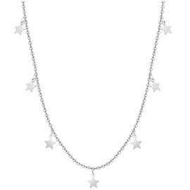 MARLION JEWELS Necklace for women is made of delicate stars. Necklace made of gold-plated/silver-plated surgical steel. Ideal as a gift. Jewellery for women, Gold - silver