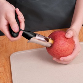 Descorazonador de manzanas, cortador de manzanas de acero inoxidable, con carcasa de núcleo, cuchilla de acero inoxidable de calidad alimentaria, fácil de deshuesar, para peras, pimientos, manzanas