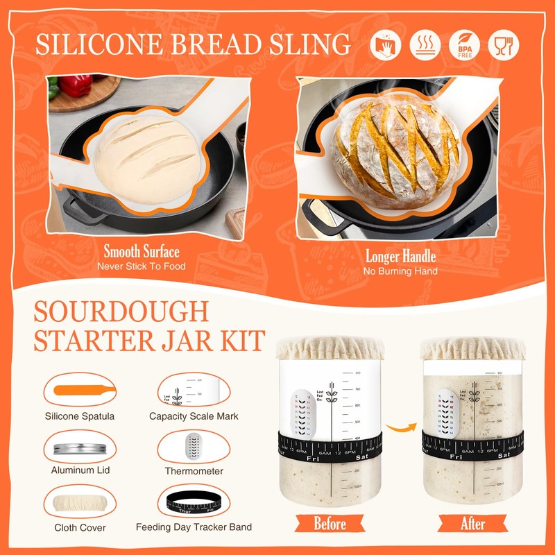 Sourdough Starter Kit, Sourdough Bread Baking Supplies, Sour Dough Starter