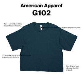 American Apparel Women's Fine Jersey Boxy T-Shirt, Style G102, Cream (2-Pack)