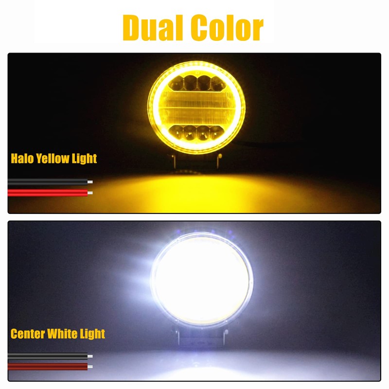 Work Light, 72W LED Work Light, 4.5 Inches, Round Work