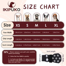 IKIPUKO 4pcs Anti Slip Dog Socks - Large Dog Shoes for Hot Pavement & Hardwood Floors - Prevent Licking Paws & Provide Grip - Khaki