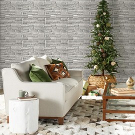 COMSTICKC 3D Faux Stone Wall Panel, Peel and Stick Stone Tiles,10 Pcs of 12"X12" Ultra-Light Thin PVC Stone Adhesive 3D Brick Wall Panel Faux Stone Backsplash Interior Wall Decor