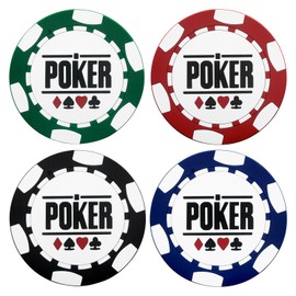 Casino Coasters Thermal Insulation and Anti-Slip for Drinks Casino Theme Fun Poker Coasters Home Bar