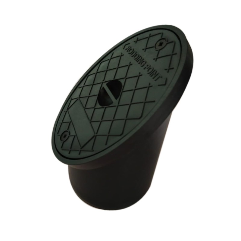 SHMOX Underground Drainage Oval Rodding Point - Plastic 110mm Black