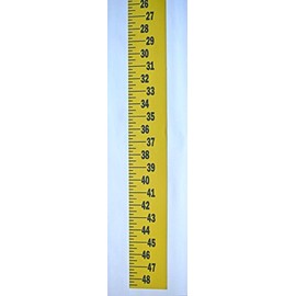Oregon Rule Co. Extra Wide Vertical Down Ruler - 3" Wide x 48" Long - Fractional 1/4" Grads - Yellow