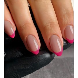 Aegenacess Press On Nails Short - Press on Nails Almond Short Stick On Nails in 15 Sizes, 30Pcs Fake Nail Kit for Women