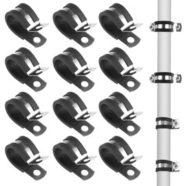 Pipe Clamps with Rubber Insert Stainless Steel 16 mm Pack of 12