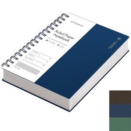 EMSHOI A5 Notebook College Ruled, Spiral Notepad 150 Sheets/300 Pages, 100gsm, PVC Cover, Sticky Notes, Pocket, Pen Loop, Ruler, Bookmark, Lined Journal for Women Men Writing, 14.5 x 21cm, Blue