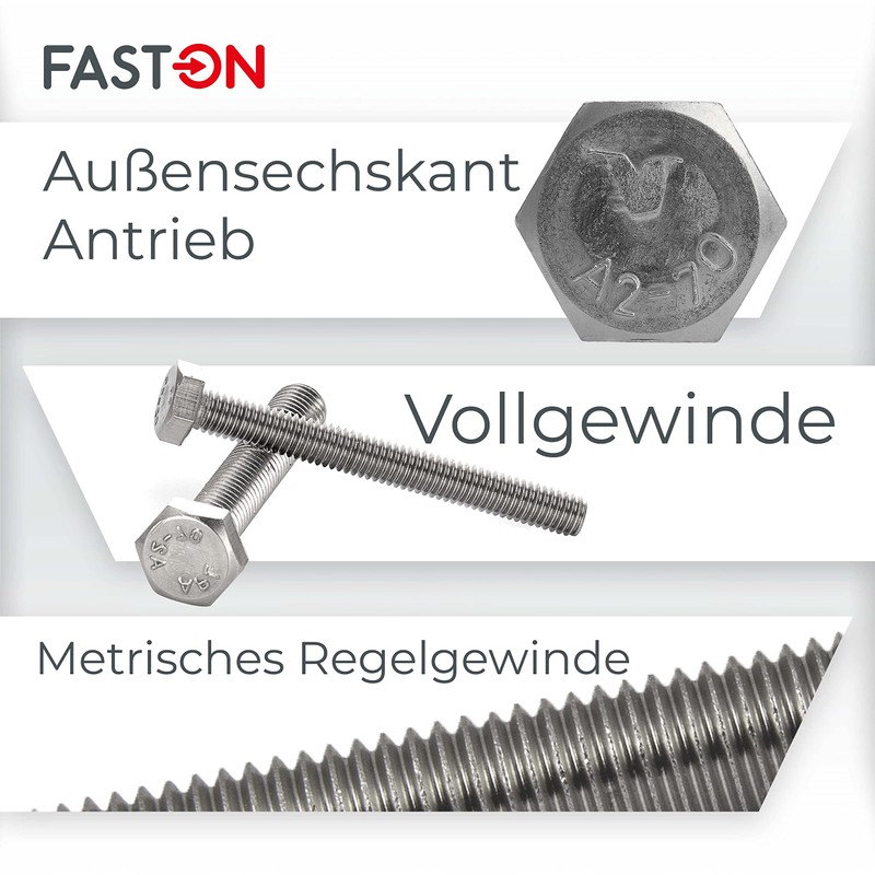 Hexagon Screws M8 x 30 Stainless Steel (Pack of 10)