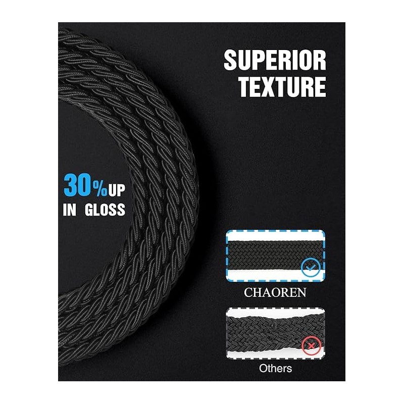CHAOREN Men's Elastic Belt, Braided Belt Without Holes, Robust Construction