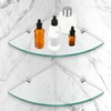 Crowye 2 Pack Glass Corner Shower Shelves 2 Tier Shelves