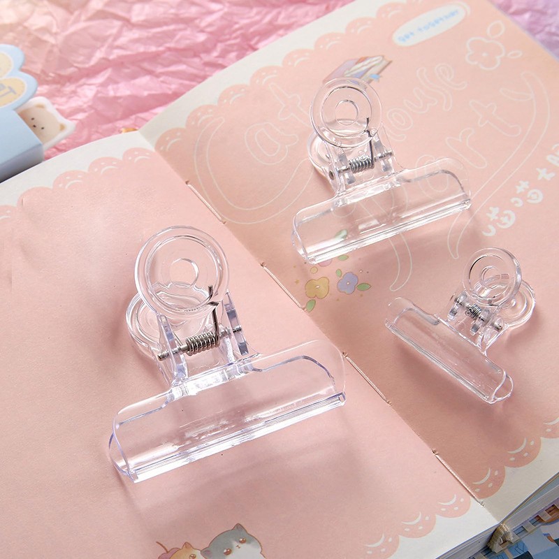 4Pcs Plastic Clear Clips Clamps, Chip Bag Clips Bulldog Clips