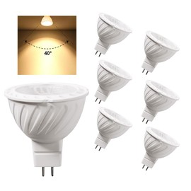 SSXBF MR16 LED Bulbs 5W 12V 50W Replacement,GU5.3 Bi-Pin Base,3000K Warm MR16 Spot Lights, Recessed, Tracking LightsNon-Dimmable, (Pack of 6)