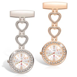 2 Pcs Fob Watches for Nurses Watches Silver and Gold Tone Nurse Buckle Watch Luminous Nurses Watch Fob Watch for Women Watches for Nurse Doctor Medical Nurse Watch Fob Watches Nurse Gifts for Women